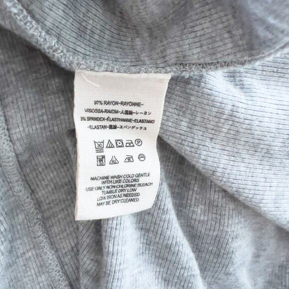 Free People Scoop Swing Tunic Ribbed Grey Long Sleeve Stretch Jersey - Picture 6 of 7